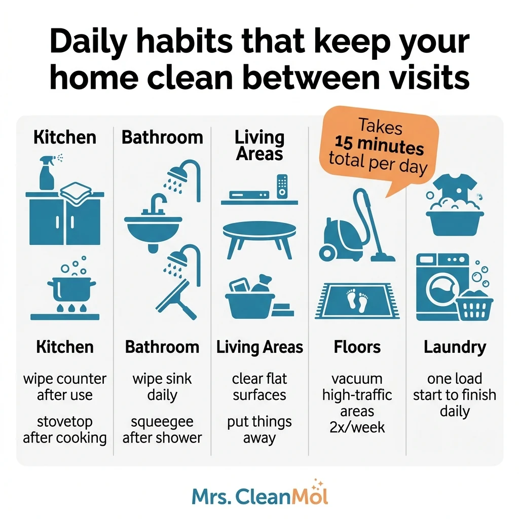 Infographic: How to keep your home clean between professional cleaning visits