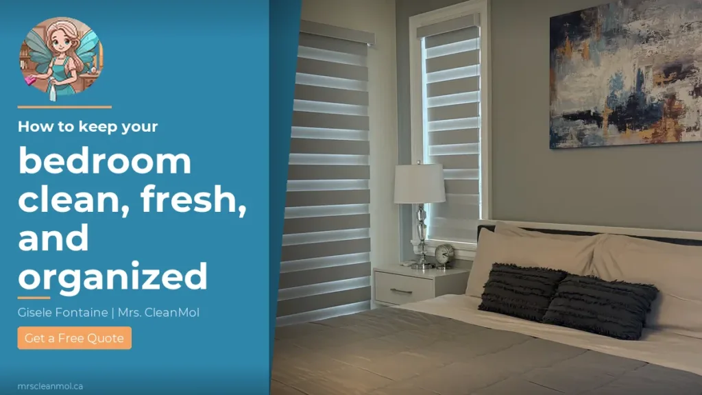 Clean fresh bedroom with made bed - Mrs. CleanMol GTA residential cleaning