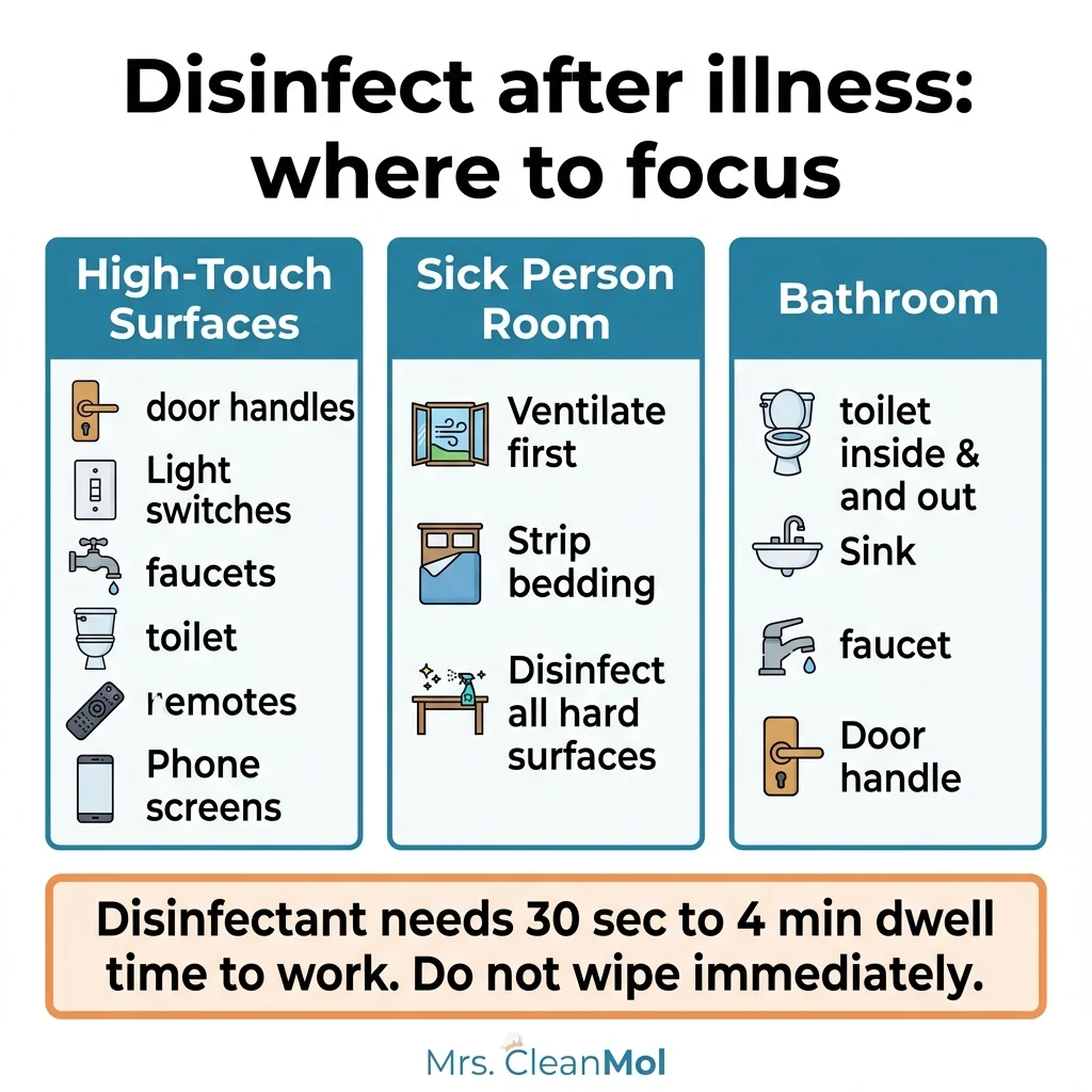 Infographic: How to sanitize and disinfect your home after someone gets sick