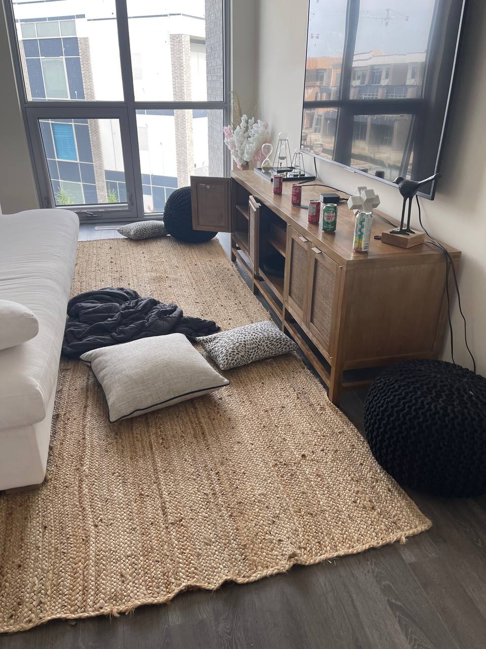 living room cleaning service before